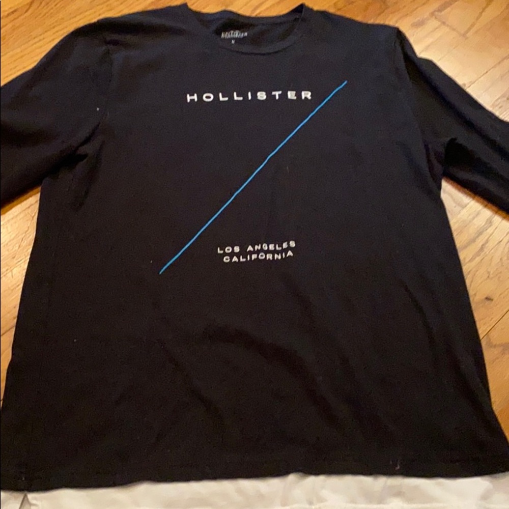 Black and blue hollister long sleeve shirt